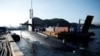 El submarino estadounidense USS Kentucky atracado en la Base Naval de Busan, en Corea del Norte.
