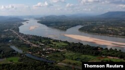 FILE- A view of the Mekong River bordering Thailand and Laos. (Reuters)
