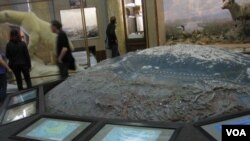 聖彼得堡極地博物館地圖上標誌的北極地區和東西伯利亞海。