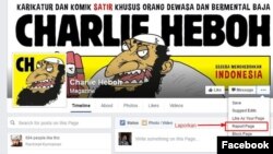 Foto di laman FB 'Charlie Heboh' yang kini sudah diblokir (foto: dok).