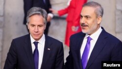 Dışişleri Bakanı Fidan ile ABD Dışişleri Bakanı Antony Blinken, Brüksel'de yapılan NATO Dışişleri Bakanları toplantısında- 3 Nisan 2024.