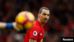 Zlatan Ibrahimovic lors du match qui oppose Manchester United à Bournemouth, le 4 mars 2017.