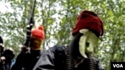 Militan di Delta Niger, Nigeria selatan.