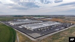 FILE - An Amazon Web Services data center is seen on Aug. 22, 2024, in Boardman, Oregon.