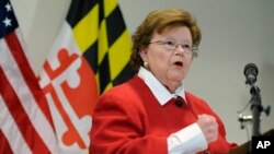 民主黨國會參議員芭芭拉‧米庫爾斯基宣布支持伊朗核協議(資料圖片)