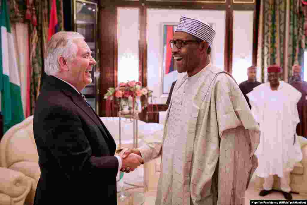  Sakataren Harkokin Wajen Amurka, Rex Tillerson tare da Shugaba Muhammadu Buhari 