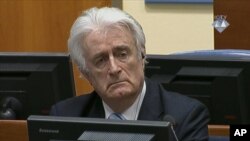 Radovan Karadzic, de 70 años, fue condenado a 40 años de prisión por la masacre de Srebrenica en 1995.