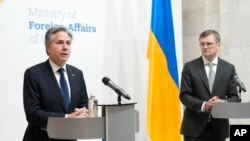 Энтони Блинкен и Дмитрий Кулеба проводят совместную пресс-конференцию. Киев, 15 мая 2024 г.