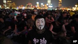 2019年9月28日，香港添馬公園裡的抗爭者