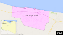 Peta wilayah Sabratha, Libya.