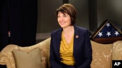 Rep. Cathy McMorris Rodgers, R-Wash., rehearses the Republican response to the State of the Union on Capitol Hill that she will deliver in Washington, Tuesday, Jan. 28, 2014.
