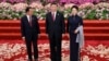 2019年4月26日柬埔寨首相洪森(左)在北京出席由中国国家主席习近平及其夫人彭丽媛举行的“一带一路”论坛欢迎晚宴