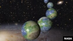 This is an artist's impression of innumerable Earth-like planets that have yet to be born over the next trillion years in the evolving universe.