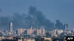 Dim posle eksplozije u Kan Junisu na jugu Pojasa Gaze (Foto: AFP)