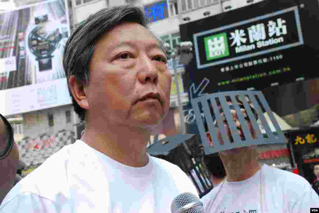 支聯會主席李卓人表示,中國國家主席習近平上台後中國人權狀況倒退(美國之音湯惠芸)