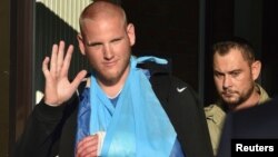 Spencer Stone après l’attaque de Thalys, en août 2015