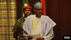  Muhammadu Buhari, Abuja, Nigeria, le 19 mai 2016. (C. Stein/VOA)