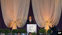 胡锦涛主席1月20日在芝加哥为他举行的晚宴上讲话