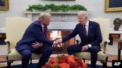 Prezidan ucuye igihe Joe Biden yakiriye muri White House Donald Trump, prezida watowe