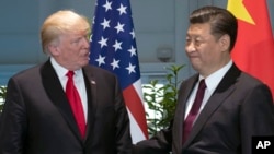 美國總統川普與中國國家主席習近平2017年7月在G-20 會議期間會晤資料照。