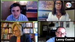 Panel latinoamericano del Wilson Center que habló sobre la situación en El Salvador, el 8 de octubre de 2020.
