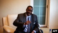 Peter Mutharika lors d'une conférence de presse à sa résidence de Blantyre au Malawi, le 22 mai 2014. (AFP)