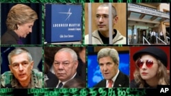 Entre los blancos se encuentran un gerente del programa de aviones cazas furtivos de Lockheed Martin, entidades como la banda de punk Pussy Riot, el entonces secretario de Estado de Estados Unidos, John Kerry, el ex secretario de Estado, Colin Powell y muchos otros.