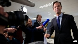 PM Belanda Mark Rutte dalam referendum perjanjian EU-Ukraina, The Hague, Netherlands