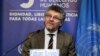 Fabián Salvioli, relator especial de la ONU sobre la promoción de la verdad, durante una rueda de prensa en Bogotá, el 29 de septiembre de 2023.