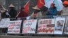 示威者聚集中国驻美使馆，抗议掠夺缅甸农民土地