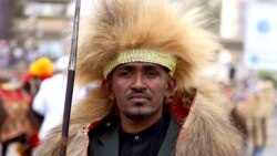 FILE: Ethiopian musician Haacaaluu Hundeessaa poses while dressed in a traditional costume during the 123rd anniversary celebration of the battle of Adwa, where Ethiopian forces defeated invading Italian forces, in Addis Ababa, March 2, 2019.