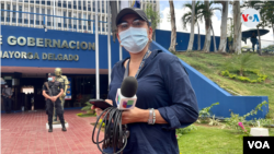 La periodista María Lilly Delgado, corresponsal de Univisión, en Managua se exilió en EEUU tras ser citada el año pasado por la Fiscalía. Foto Houston Castillo, VOA.