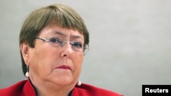 Komisaris Tinggi PBB untuk masalah HAM Michelle Bachelet, di Jenewa, Swiss, 24 Februari 2020. (Foto: REUTERS/Denis Balibouse)