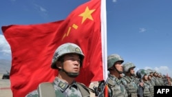 資料照：中國軍隊參加上海合作組織在吉爾吉斯斯坦舉行的反恐聯合軍演。 （2016年9月19日）