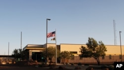 The entrance of a Border Patrol station in Clint, Texas, June 20, 2019. A legal team interviewed about 60 children at the station near El Paso, and found young migrants being held there are neglected and mistreated by the U.S. government.