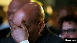 Le président Jacob Zuma d'Afrique du Sud lors de l'annonce des résultats des élections municipales au centre de Pretoria, Afrique du Sud, 6 août 2016. 