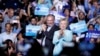 Democratic presidential candidate Hillary Clinton appears with running mate Sen. Tim Kaine, D-Va., at a rally at Florida International University in Miami, July 23, 2016. 