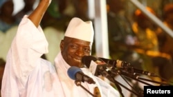 Yahya Jammeh lors d'un meeting à Banjul le 29 novembre 2016