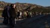 Migrantes chinos esperan ser procesados tras cruzar la frontera con México, el miércoles 8 de mayo de 2024, cerca de Jacumba Hot Springs, California.