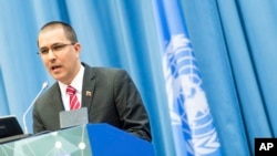 El canciller en disputa de Venezuela se encuentra en Nueva York para participar en un foro sobre los objetivos globales de la ONU.