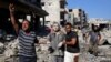 Une attaque aérienne russe a détruit un bâtiment à Maaret al-Numan dans la province d'Idleb en Syrie le 22 juillet 2019.