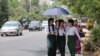 ၂၀၂၀ ခုနှစ် မတ်လ ၁၈ ရက်နေ့က ဆယ်တန်းစာမေးပွဲ ဖြေပြီး ပြန်လာကြတဲ့ ကျောင်းသူများ။