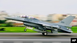 타이완 공군 F-16V 전투기가 이륙하고 있다. (자료사진)