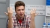 Jailed Belarusian Journalist Raman Pratasevich Appears at Press Conference 