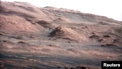 The base of Mars' Mount Sharp, the rover's eventual science destination 