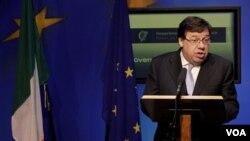 Perdana Menteri Irlandia Brian Cowen pada acara Forum Menteri Keuangan Uni Eropa di Jerma pekan lalu.