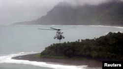 澳大利亞直升機飛過大洋洲的所羅門群島(資料照片)
