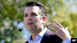 Trump-Russia Probe Nov. 4, 2016 file photo, Donald Trump Jr.