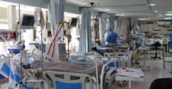 Patients with coronavirus disease (COVID-19) lie in beds at the ICU of Sasan Hospital, in Tehran, Iran, March 30, 2020. Credit: WANA (West Asia News Agency)/Ali Khara