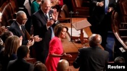 La líder demócrata Nancy Pelosi durante el inicio de la sesión número 116 del Congreso en el Capitolio, en Washington, Estados Unidos, el 3 de enero de 2019. 